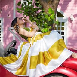 ASISA Sudha Colourblocked Satin Saree-picture-27