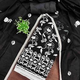 Blissta Chanderi Cotton Embroidered Dress Material-picture-22