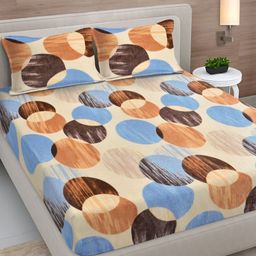FABINALIV White Geometric Woollen 300 TC Fitted Double King Bedsheet Set-2.50mX2.25m-image-76