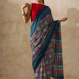 Moara Floral Printed Pure Cotton Bagru Saree-28
