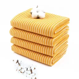 doctor towels Yellow Cotton Patterned 235 GSM 4 Pcs Bath Towels-picture-17