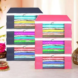 Kuber Industries Pink Set of 6 Regular Drawer Organiser Organisers image 1