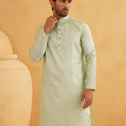 SOJANYA Men Regular Thread Work Kurta with Churidar-picture-8