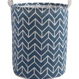 HOKIPO White & Blue Printed Foldable Laundry Bag - 43 L-46