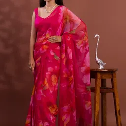 KCPC BANDHANI Pink Pure Georgette Sarees-picture-7