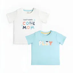 Ed-a-Mamma Baby Kids 2 Printed Organic Cotton Bio Finish Applique T-shirt-image-14