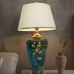 Fos Lighting Green Printed Metal Contemporary Frusturical Shaped Table Lamp-37