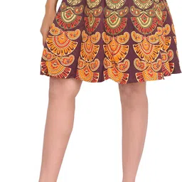 Exotic India Printed Pure Cotton Wrap Knee Length Skirts-image-90