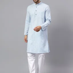 Latest Chikan Garments Men Striped Kurta with Pyjamas-picture-42