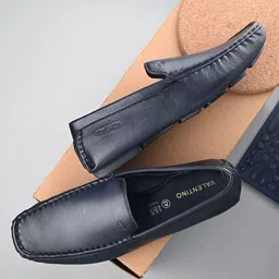 Valentino Men Textured Leather Loafers-image-10