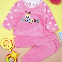 V-Mart Girls Printed Round Neck Pure Cotton T-shirt with Trousers-picture-46