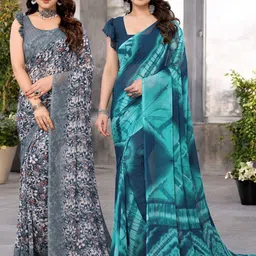 Moda Rapido Floral Pure Georgette Saree-image-82