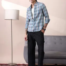 Campus Sutra Men Comfort Multi Stripes Checked Casual Shirt-image-75