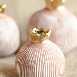 ArteCasa Red Striped Pomegranate-Shaped Large Vase-image-63