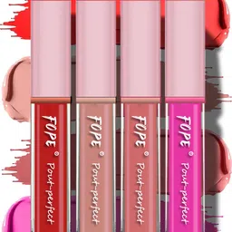 FOPE Set Of 4 Pout Perfect Velvet Long Lasting Matte Liquid Lipstick - 4 ml Each-17