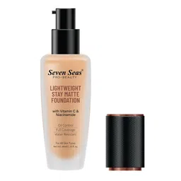 Seven Seas Full Coverage Stay Matte Foundation  With Vitamin C- 40ml - Natural 03-55