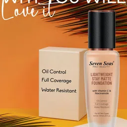 Seven Seas Full Coverage Stay Matte Foundation With Vitamin C - 40ml - Skin 02 image 4