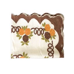 Kuber Industries White & Brown Printed 4-Seater Rectangular Table Cover image 4