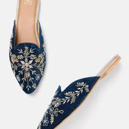 House of Pataudi Women Embellished Ethnic Mules-picture-40