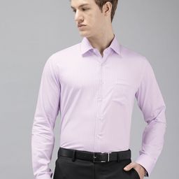 Van Heusen Pure Cotton Self-Design Slim Fit Striped Formal Shirt-image-31