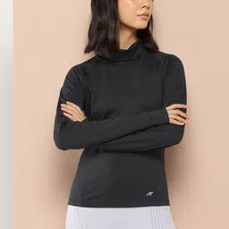 Alcis Women High Neck Slim Fit Sports T-shirt-image-72