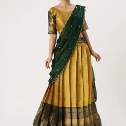 Fabcartz Sequinned Unstitched Lehenga & Blouse With Dupatta-picture-8