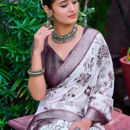 KALINI Floral Zari Kota Saree-image-35