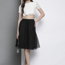 Boohoo Lace Insert Detailed Tulle Co-Ords-21