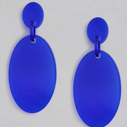 justpeachy Blue Oval Drop Earrings-image-29
