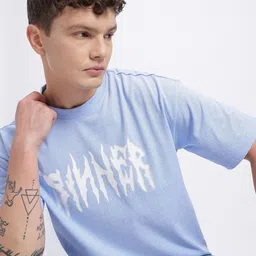 glitchez Typography Printed Drop-Shoulder Sleeves Oversized T-shirt-image-71