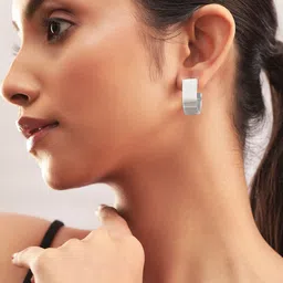 Rubans Silver-Plated Jacket Hoop Earrings-26