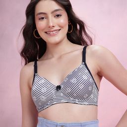 DressBerry Striped Medium Coverage Lightly Padded T-shirt Bra DRM-DB-ETC35B-DLMLB-1