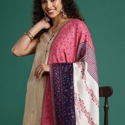 Sangria Women Floral Woven Design Shawl-52