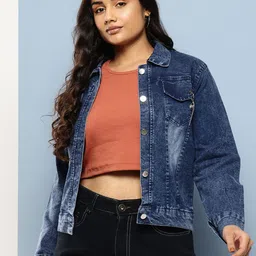Aarika Washed Lightweight Denim Jacket-image-19