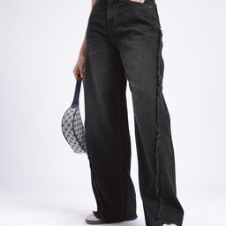 glitchez Women Vintage 90'S Baggy High-Rise Light Fade Frayed Jeans-image-28
