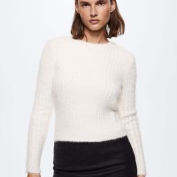 MANGO Women Off White Self Striped Sustainable Pullover-picture-15