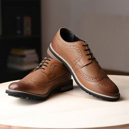LOUIS STITCH Men Egyptian Crust Leather Lace-Up Brogues-image-86