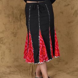 Exotic India Colourblocked Pure Cotton MidiSkirts-image-10