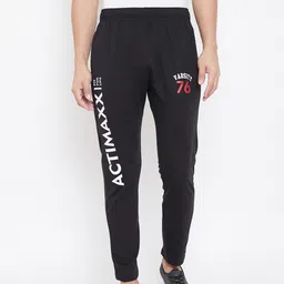 ACTIMAXX Men Black Tapered Fit Signature Track Pants-image-49
