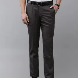 Arrow Men Textured Original Tapered Fit Formal Trousers-image-56