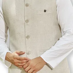 Authentics Woven Design Nehru Jacket image 2