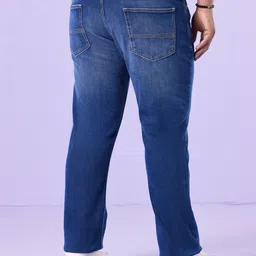 Big Hello - The Plus Life Men Plus Size Straight Fit Low Distress Light Fade Jeans image 4