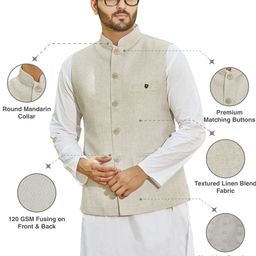Authentics Woven Design Nehru Jacket image 4