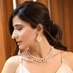 Fida Gold-Plated AD Studded & Beaded Jewellery Set-image-53