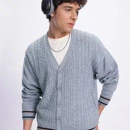 glitchez Artistic Knitwear Cable Knit Acrylic Pullover-image-30