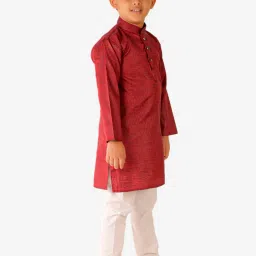 Pro-Ethic Style Developer Kids Red & White Printed Full Sleeves Kurta with Pyjamas image 4