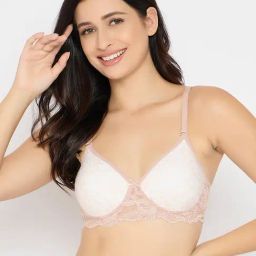 Clovia Peach Polyamide Printed Padded Full Cup Wire Free T-Shirt Bra-picture-26