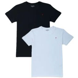 Palm Tree Kids White & Black Cotton Regular Fit T-Shirt (Pack of 2)-image-47