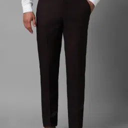Louis Philippe Maroon Cotton Slim Fit Trousers-picture-20