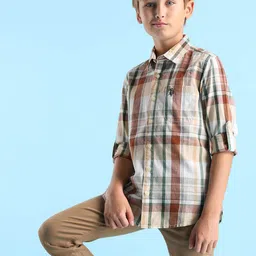 U.S. Polo Assn. Kids Boys Classic Opaque Checked Casual Shirt-picture-44